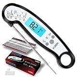 Kizen Meat Instant Read Thermometer - Best Waterproof Alarm Thermometer with Backlight &...